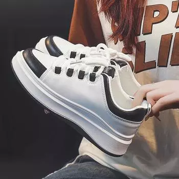 Low-Top Breathable White Shoes Women s Spring Big Head Bread Shoes Platform Casual Shoes Board Shoes D Lites 35