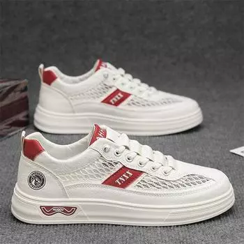 Low-top flat baseplate shoes student summer fashion versatile men s shoes 2025 new mesh trendy shoes men s casual white shoes 39