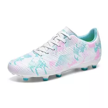 Low-top football shoes tf broken nails artificial flat AG nails leather feet boys and girls children and adolescents students training shoes 36