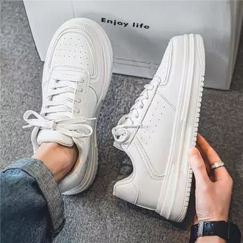 Low-top McQueen white shoes men s spring tide brand platform sports board shoes youth versatile breathable casual white shoes 39 белый