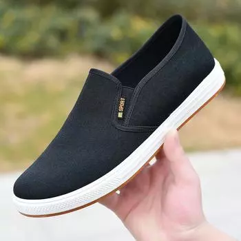 Low-top men s cloth shoes 2025 autumn old Beijing cloth shoes men s casual shoes one-pedal canvas shoes factory direct sales 39