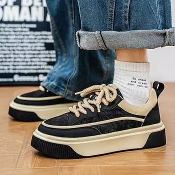 Low-top student casual board shoes men s shoes new fashion thick sole heightening breathable sports men s trendy shoes 39