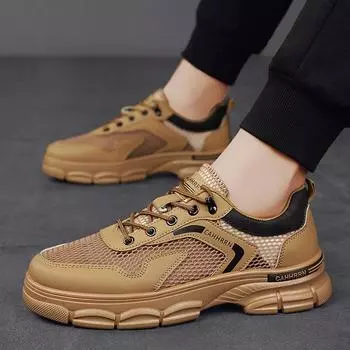 Low-top tooling Martin shoes men s large mesh hollowed-out casual shoes summer 2025 breathable mesh sports trendy shoes men s 39