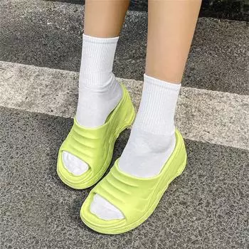 Low Wedged Slipper Women Shose Flat Shoes Flat Sandals Sneakers Sports Sneekers Out Luxury Brand Cool Casual Sapateni 35