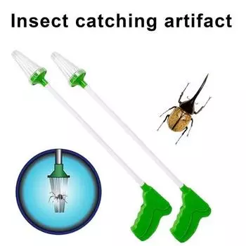 Ловец насекомых Отпугиватель вредителей-пауков с длинной ручкой Легкий портативный Простое в использовании устройство для ловли насекомых-пауков жёлтый