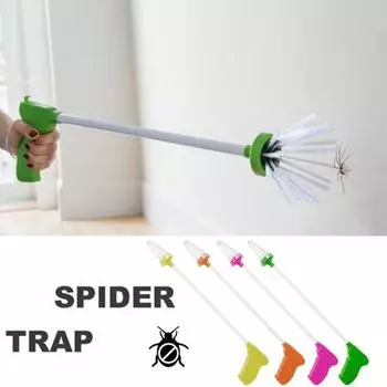 Ловец насекомых Отпугиватель вредителей-пауков с длинной ручкой Легкий портативный Простое в использовании устройство для ловли насекомых-пауков розы красного