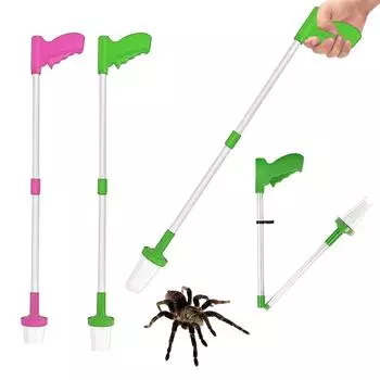 Ловец пауков с длинной ручкой - бесконтактный паук, складная ручка для тараканов, гуманный инструмент для ловли пауков, семейный инструмент для ловли пауков для дома One Size зелёный