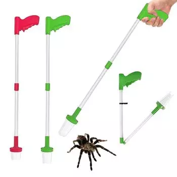 Ловец пауков с длинной ручкой - бесконтактный паук, складная ручка для тараканов, гуманный инструмент для ловли пауков, семейный инструмент для ловли пауков для дома One Size зелёный