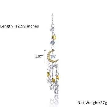 Ловец Радуги Стекло Кристалл Свет Колокольчики Призма Ловец Солнца Автомобиль Ловец Солнца Окно Сад Украшения Открытый золотой