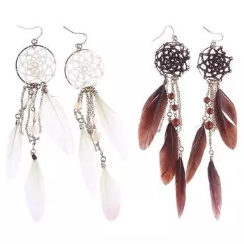 Ловец снов, бусины с кисточками, висячие эффектные женские серьги-крючки, ювелирные изделия