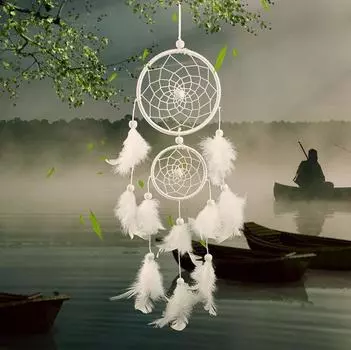 Ловец снов, декор для комнаты, плетение перьев, ловля мечты, Ловец снов, колокольчики, религиозный талисман в индийском стиле фиолетовый
