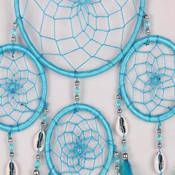 Ловец снов круглые синие перья настенные украшения декор ремесло синий One Size синий