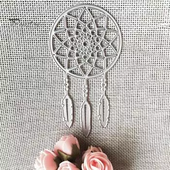 Ловец снов Металлические штампы DIY Записки Бумажные карты Декор Трафарет Плесень серебряный