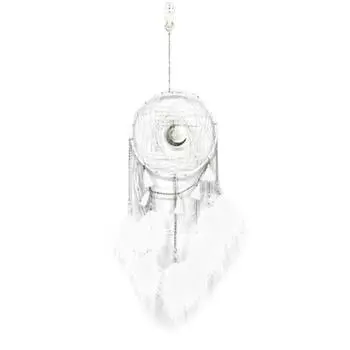 Ловец снов перо спальня кольцо настенный декор окно балкон орнамент белый