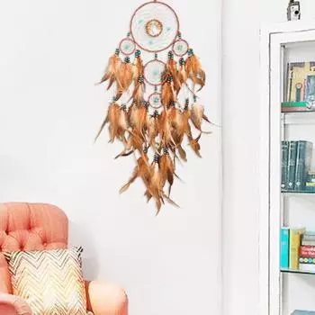 Ловец снов подвеска искусственная бирюза ручной работы ловец снов настенное украшение богемный пернатый ловец снов для домашнего декора