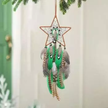 Ловец снов с перьями и ремешком, легко повесить настенное художественное украшение, передняя дверь, подвеска «Ловец снов», ремесленные подарки для вечеринки B