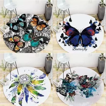 Ловец снов с трафаретным принтом, большой размер, круглый ковер, украшение для дома, гостиная, спальня, толстый фланелевой ковер 40cm