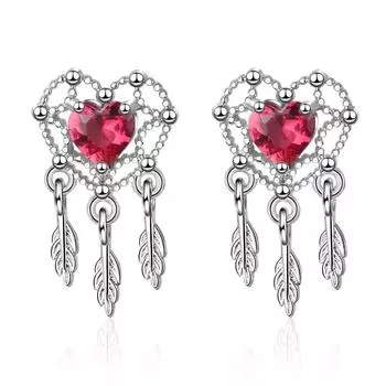 Ловец снов в форме любви, модные циркониевые сверкающие классические серьги-гвоздики для женщин, ослепительные женские элегантные аксессуары, вневременные ювелирные изделия