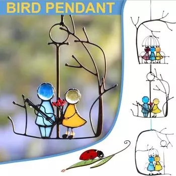 Ловец Солнца Искусство драпировки на окнах Ангелы Пара Любовь Домашний декор Подарок