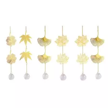 Ловец Солнца Кристалл Колокольчик Ветра Призма Садовый Декор Кристалл Лотос Четыре Листа Ловцы Снов Занавес Колокольчики Ветра Подвесное Украшение Lotus flowers