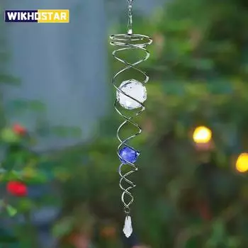 Ловец Солнца Ветряная вертушка Декоративная спиральная спиральная вертушка Созерцающий шар Спиральный хвост Ветряная вертушка Стабилизатор Подвесные кристаллы красный