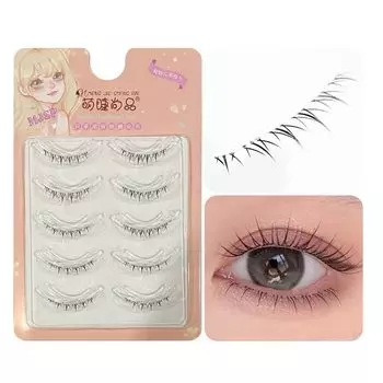 Lower false 5 transparent soft actress cosplay false eyelashes lower eyelashes, eyelashes, natural, pairs, popular, shaft, core, ultra-lightweight,