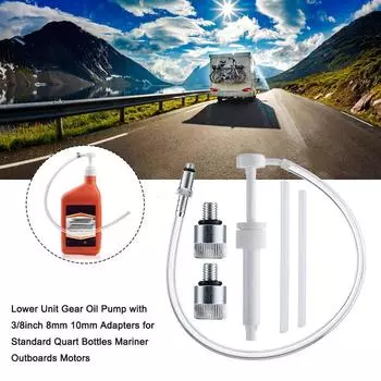 Lower Unit Gear Oil Pump with 3/8 Metal Swivel Head, For Standard Quart Bottles and Most Marine Boat Outboard Motors Q4G8 белый