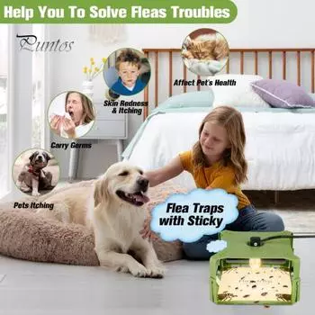 Ловушка для блох в помещении Выдвижная энергосберегающая Дружелюбная к детям Высокая яркость Простая установка Контроль домашних животных Без излучения Внутренняя липкая ловушка для блох со светодиодом AU Plug зелёный