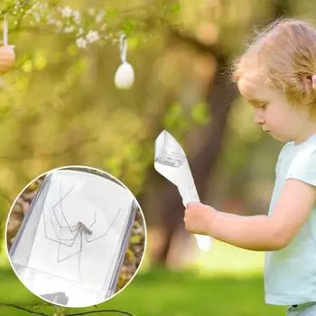 Ловушка для фруктовых мух для летающих насекомых, эргономичная, простая в использовании, быстросъемная вакуумная ловушка с длинным ведром и щеткой для пауков, тараканов, жуков, муравьев белый