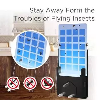 Ловушка для летающих насекомых с 2 режимами освещения, большая площадь покрытия 365-395 нм, простая в использовании, эффективная лампа для ловли летающих насекомых в помещении 1pc белый