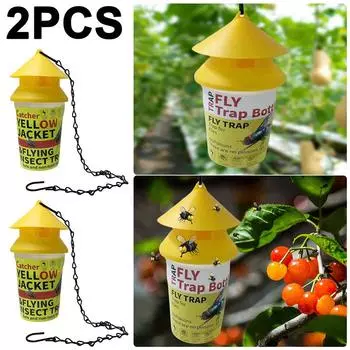 Ловушка для мух из полипропилена и проволочной цепи для парков/садов/овощей (D)