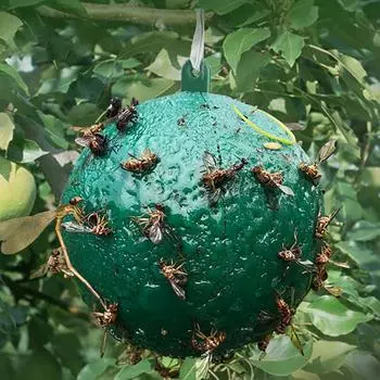 Ловушка для мух, подвесная липкая круглая ловушка для комаров и насекомых для парковой кухни жёлтый