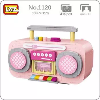 LOZ 1120 музыкальный инструмент розовый музыкальная радиолента Радуга модель машины мини-блоки кирпичи строительные игрушки для детей подарок без коробки
