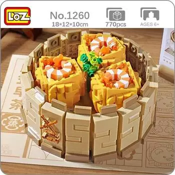 LOZ 1260, утренний чай, димсам, креветки Шао-Май, приготовленные на пару пельмени, модель еды, сделай сам, мини-блоки, кирпичи, строительные игрушки для детей, без коробки