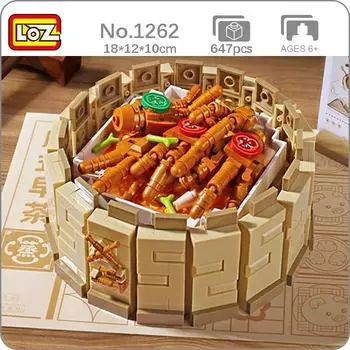 LOZ 1262 утренний чай димсам ферментированные соевые бобы куриные ножки модель еды DIY мини-блоки кирпичи строительные игрушки для детей без коробки