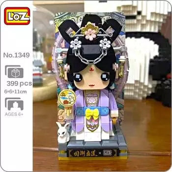 LOZ 1349 Китайская сказка, древняя богиня луны, красота, кролик, животное, 3D модель, мини-блоки, кирпичи, строительная игрушка без коробки