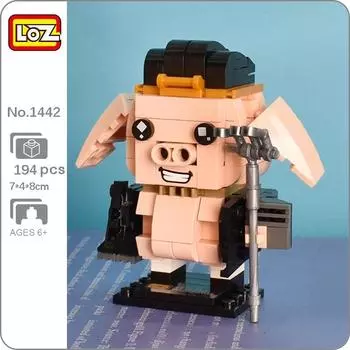 LOZ 1442 Legend Journey To The West Pig Monk Animal Monster Модель оружия DIY Мини-блоки Кирпичи Строительная игрушка без коробки
