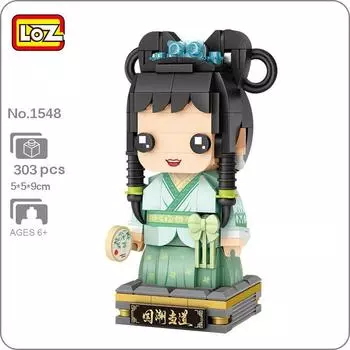 LOZ 1548 Китай Древняя легенда о белой змее Зеленый монстр-вентилятор 3D DIY Мини-блоки Кирпичи Строительная игрушка для детей Подарок без коробки