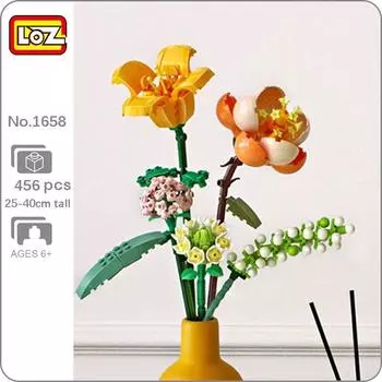 LOZ 1658 вечный цветок, травяное растение, гибискус, лилия, ромашка, гортензия, модель DIY, мини-конструкторы, кирпичи, строительные игрушки для детей, без коробки