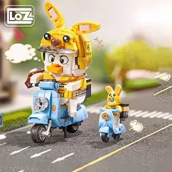 Loz 1676 Утка на вынос, сборка мелких частиц, строительный блок, кукла, модная игровая игрушка Олли для серии Yaya, без коробки