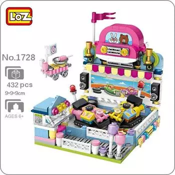 LOZ 1728 мечта парк развлечений бампер автомобиля Dodgem архитектурная модель DIY мини-блоки кирпичи строительные игрушки для детей подарок без коробки