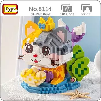 LOZ 8114 мир животных Русалка кошка принцесса Сердце Корона кукла для домашних животных DIY мини алмазные блоки кирпичи строительные игрушки для детей без коробки