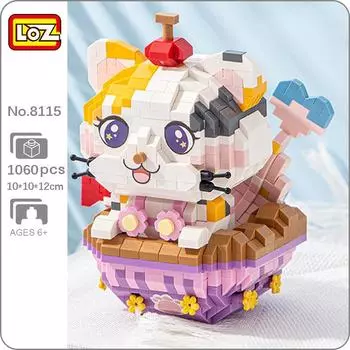 LOZ 8115 мир животных Русалка кошка принцесса торт Apple Pet кукла модель мини алмазные блоки кирпичи строительные игрушки для детей без коробки