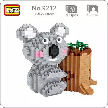 LOZ 9212 мир животных коала медведь дерево ручка контейнер 3D DIY мини алмазные блоки кирпичи строительная игрушка без коробки