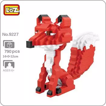 LOZ 9227 мир животных мультфильм красная лиса домашнее животное 3D модель 790 шт. DIY мини алмазные блоки кирпичи строительные игрушки для детей подарок без коробки