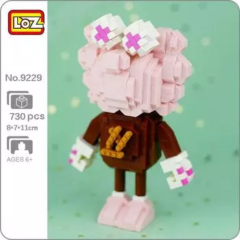 LOZ 9229 мультяшная модная розовая кукла Монстр 3D модель 730 шт. DIY мини алмазные блоки кирпичи строительные игрушки для детей без коробки