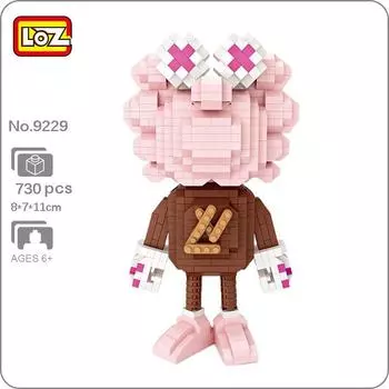 LOZ 9229 мультяшная модная розовая кукла Монстр 3D модель 730 шт. DIY мини алмазные блоки кирпичи строительные игрушки в подарок без коробки