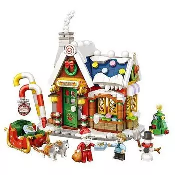 LOZ Mini Block Nano Block Santa House, LOZ Santa House, популярные корейские игрушки