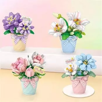 LOZ мини-блоки детские строительные игрушки DIY кирпичи сладкий цветочный горшок растения головоломка подарок для девочек домашний декор