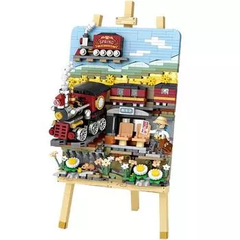 LOZ Mini Nano Block Spring Train, 01 Spring Train, популярные корейские игрушки